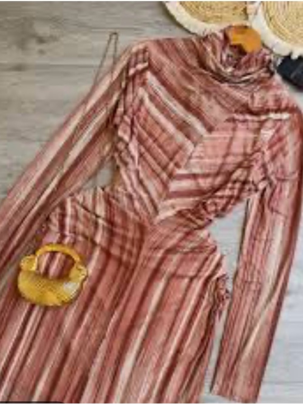 Adrienne Landau Onyx Striped Pink Maxi Dress